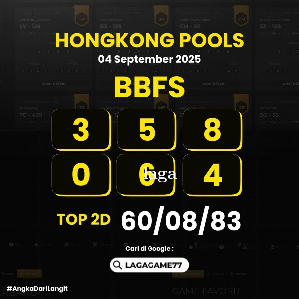 PREDIKSI HONGKONG POOLS 04 SEPTEMBER 2025