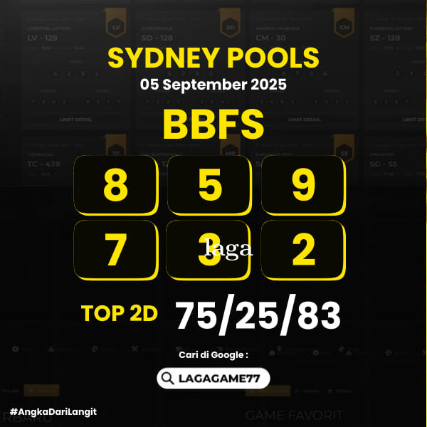 PREDIKSI SIDNEY POOLS 05 SEPTEMBER 2025