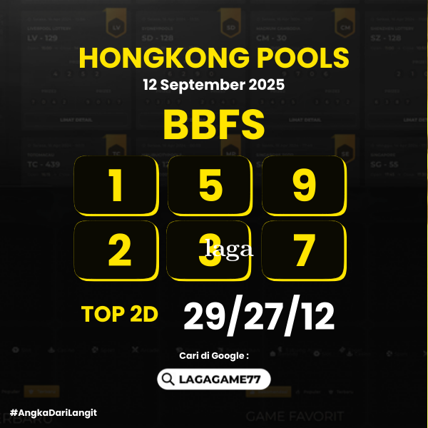 PREDIKSI HONGKONG POOLS 12 SEPTEMBER  2025
