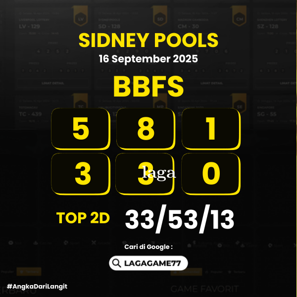 PREDIKSI SIDNEY POOLS 16 SEPTEMBER 2025