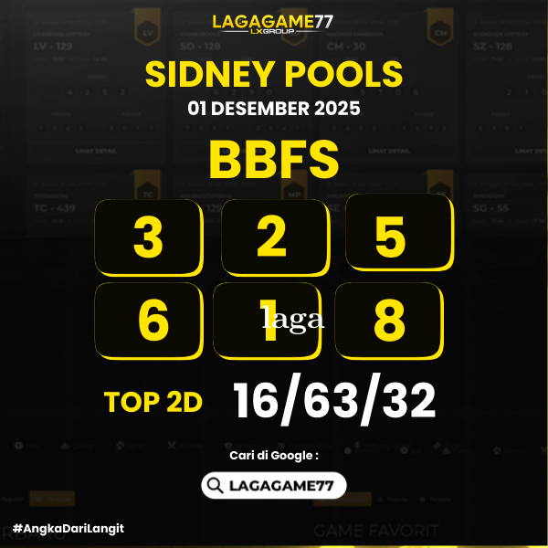 PREDIKSI SIDNEY POOLS 01 DESEMBER 2025