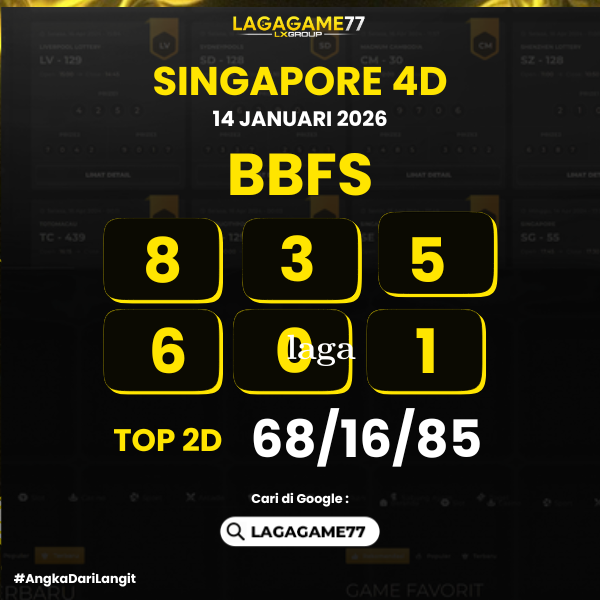 PREDIKSI SINGAPORE 4D 14 JANUARI 2026